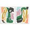 Stupell Industries Funky Abstract Squiggles 2pc Framed Giclee Wall Art Set Design by June Erica Vess